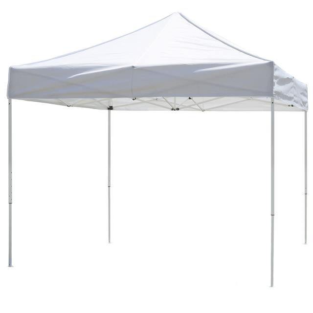White 10x10 pop-up canopy tent, available to rent in Atlanta, Georgia